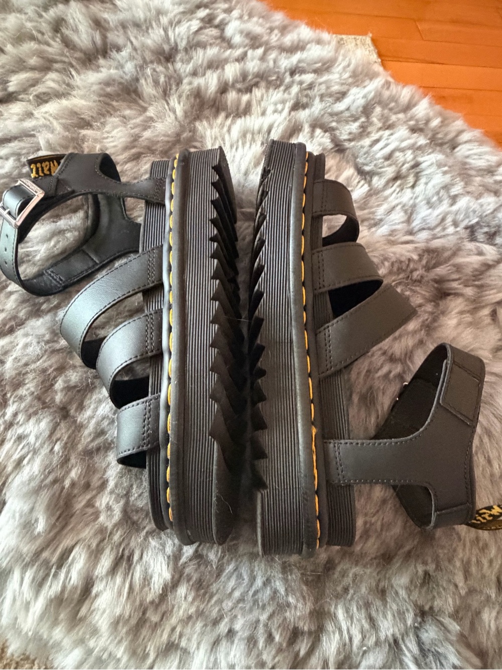 Dr. Martens Black Platform Gladiator Sandals. Size 7 but they fit 8.5, EU 38 - Picture 11 of 15